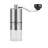 Manual Coffee Grinder Portable Hand Crank Burr Mill Stainless Steel Adjustable Coarseness 56 Settings Wooden Grain Design