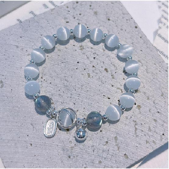 Original Design Forest-themed Cat's Eye Stone Bracelet Natural Moonstone Aura Crystal Women's Joy Bracelet