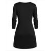 Plus Size Women  Long Sleeve Solid Botton Pachwork Asymmetric Tops Sweater