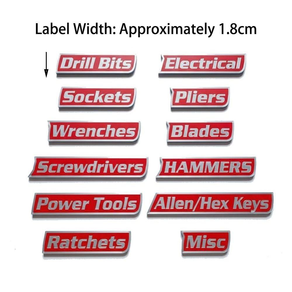 Portable 3D-Printed Tool Box Labels  For Steel Toolboxes Carts Drawers and Cabinets