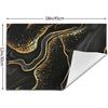 Black Gold Marble Texture Placemats Set of 4, Black Table Mats, Heat Resistant Washable Linen Place Mats for Kitchen Dining Table Farmhouse 12"x18",