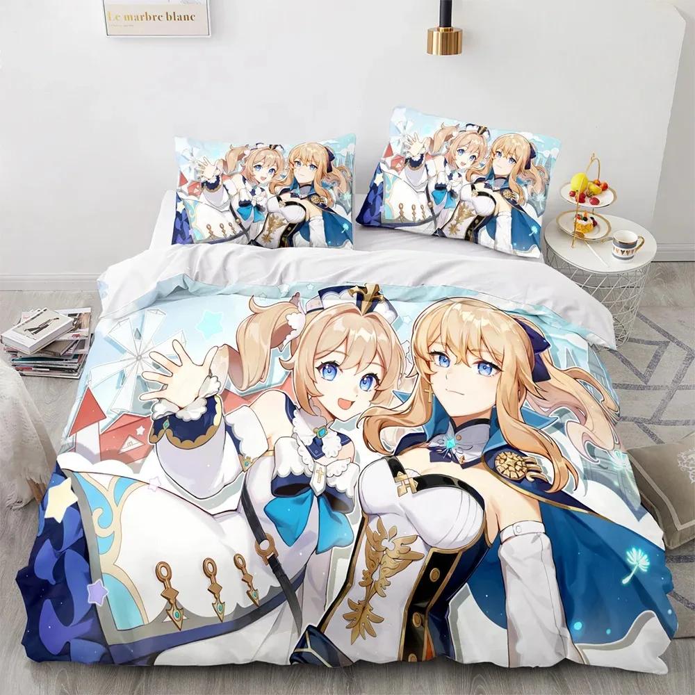 Genshin Impact Bedding Set Game 3d Print Bed Linen Quilt Soft Duvet Cover Sets Home Textile Queen King Size Girl Kids Room Decor