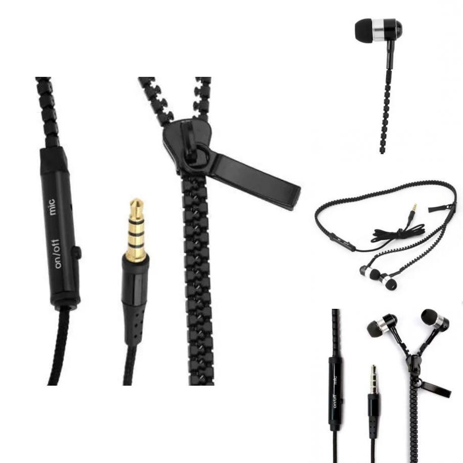 Fashion Zipper Headphones With Premium Sound And Stylish In-ear Design For Comfort