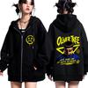 Oliver Tree Life Goes on Album  Print Zipper Hoodie Men Women Hip-Hop Sweatshirt Long Sleeves Casual Oversized Zip Up Jacket