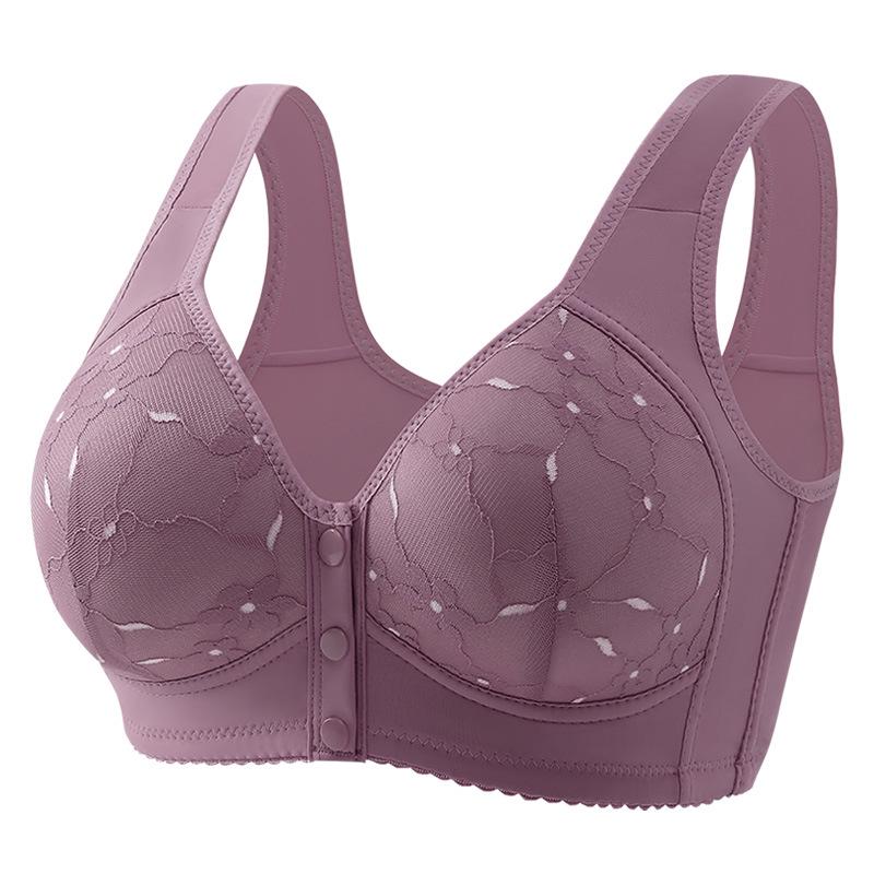 Front-Opening Breathable Push-Up Bra for Middle-Aged and Elderly Women - Wire-Free, Thick Cup, Anti-Sagging, Shaping Design