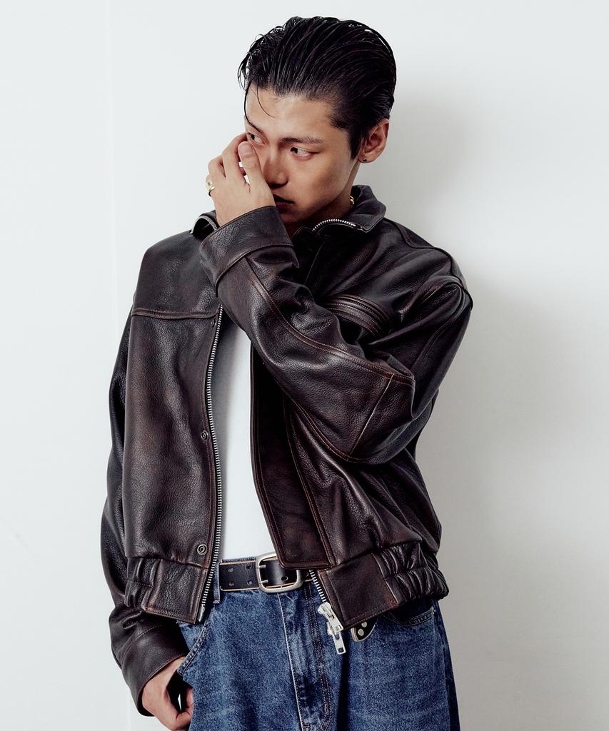 Andros Cowhide Bomber Jacket (Brown)