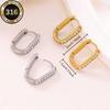 Trendy Minimalist 316L Stainless Steel Rhinestone Rectangular Earrings