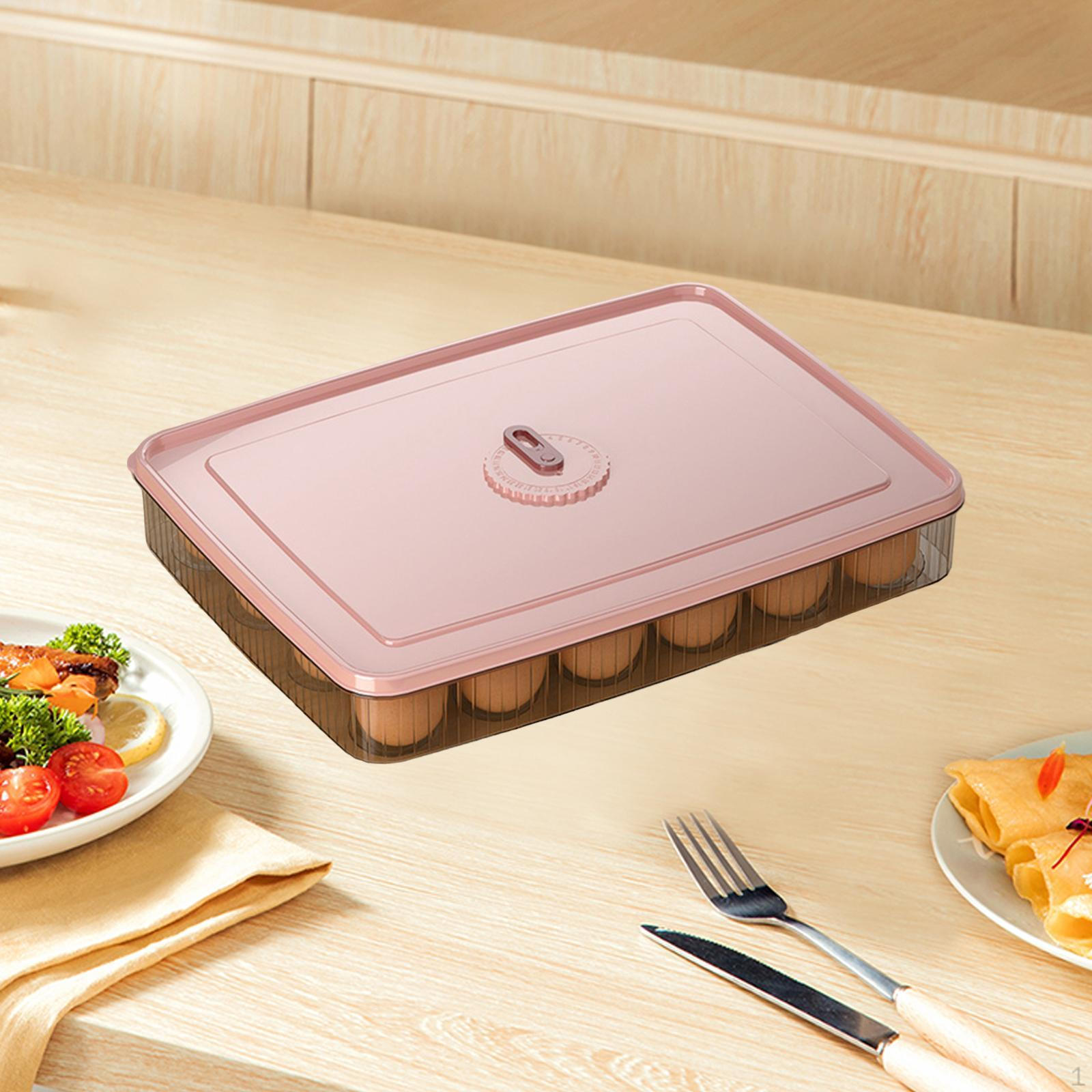 

Egg Storage Box Container Wiht Lid Reusable Freezer Eggs Holder Dispenser for Cabinet рожевий