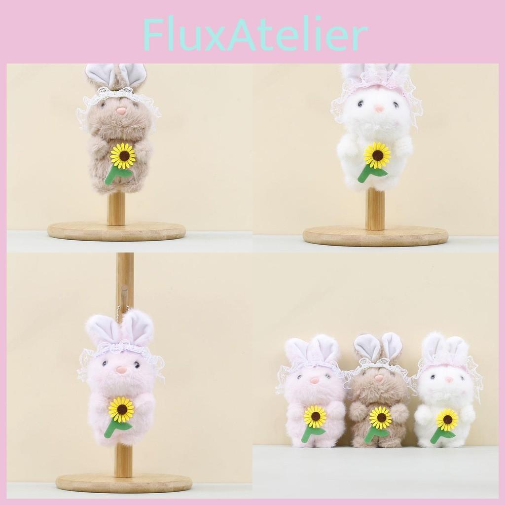 Holding Flower Bunny Plush Doll Keychain Cartoon Plush Toy Decoration Bag