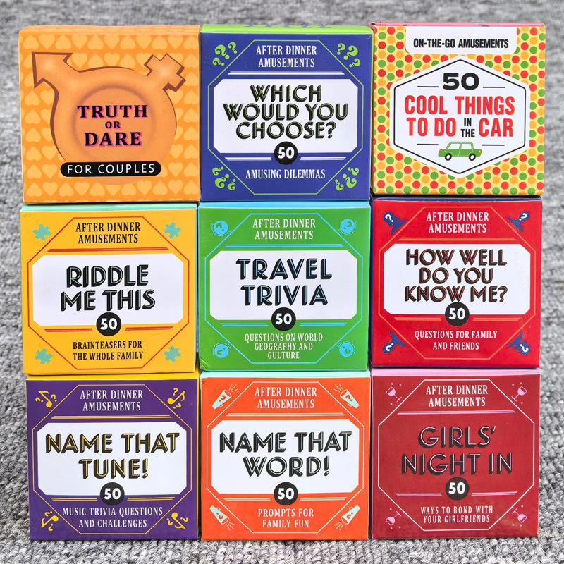 1 Set Christmas Halloween Thanksgiving Gift Mini Size Cards Game After Dinner Amusements Card Game For Family And Friends Party