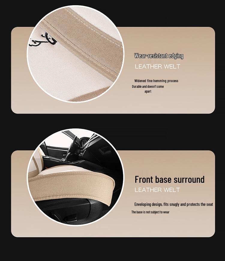 All-Season Linen Car Seat Cover - Breathable, Full Coverage with Cute Cartoon Design for Autumn/Winter