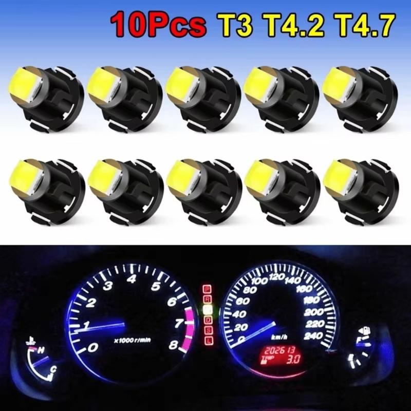 10Pcs T3 4.2 4.7 High Brightness LED Bulb for Car Interior Dashboard Instrument Light Dashboard Warming Indicator