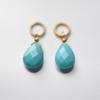 Soi K10 Natural Stone Charm, Earring Charm, Pendant Top, Interchangeable (Turquoise)