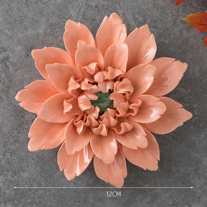 Modern 3D Ceramic Flower Wall Mural Decoration Home Bedroom Porch Wall Sticker Ornaments Office Lobby Club Wall Accessories Item