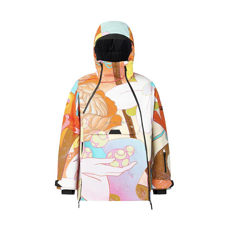 FILA X James Jean Collaboration Hooded Fashion Warm Printed Long Sleeve Winter Ski Jacket Unisex Jacket A11U446903F-ZA