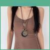 Ethnic Wooden Style Sweater Retro Chain Bohemian Holiday Style Multilayer Wear Long Necklace Womens Accessories Jewelry