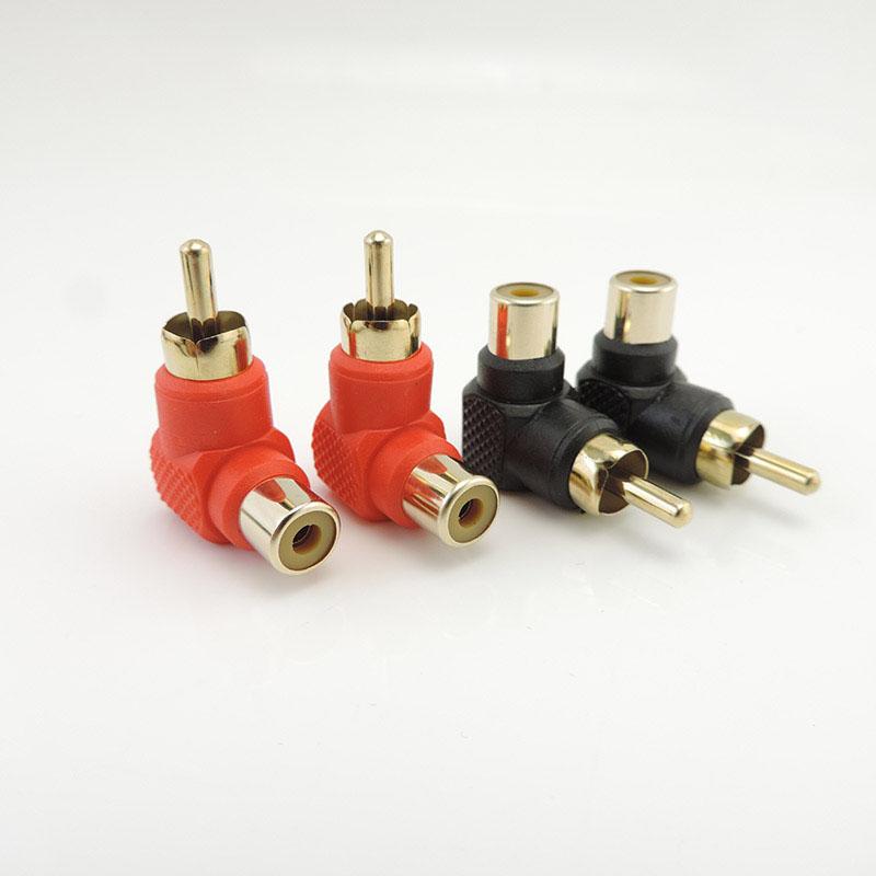 90 Degree RCA Connector Male To Female M/F Right Angle RCA Female To Male Plug Copper Adapter L Type Elbow for Cctv Camera Audio