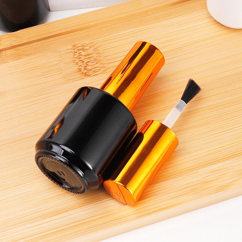 15Ml Empty Nail Polish Bottle With Brush Gold Cover Refill Bottle Glue Bottle Small Sample Nail Gel Polish Containers Glass
