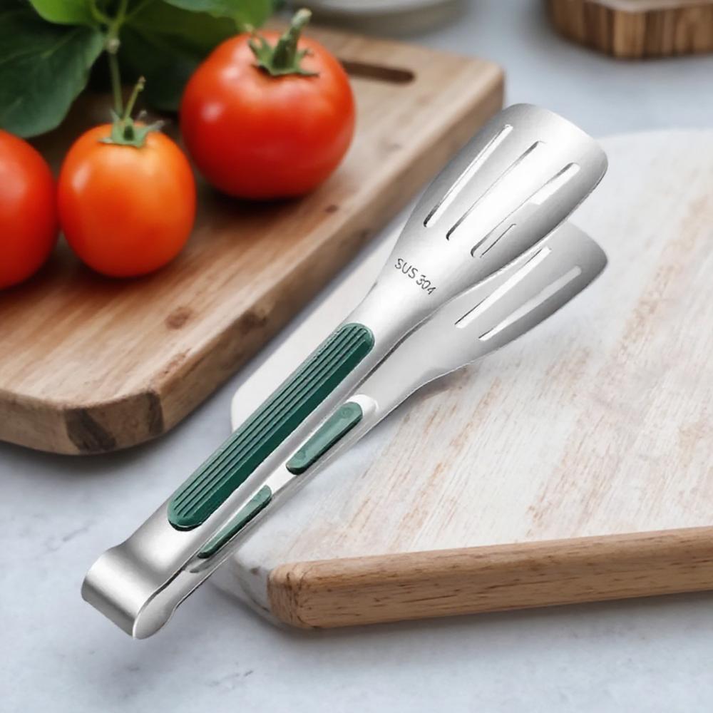 Stainless Steel Non-Slip Food Tongs Meat Salad Serving BBQ Grill Kitchen Cooking Tools Accessories