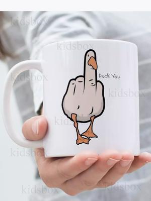 Goose Mug with Print Ceramic Cup Duck 330 Ml 