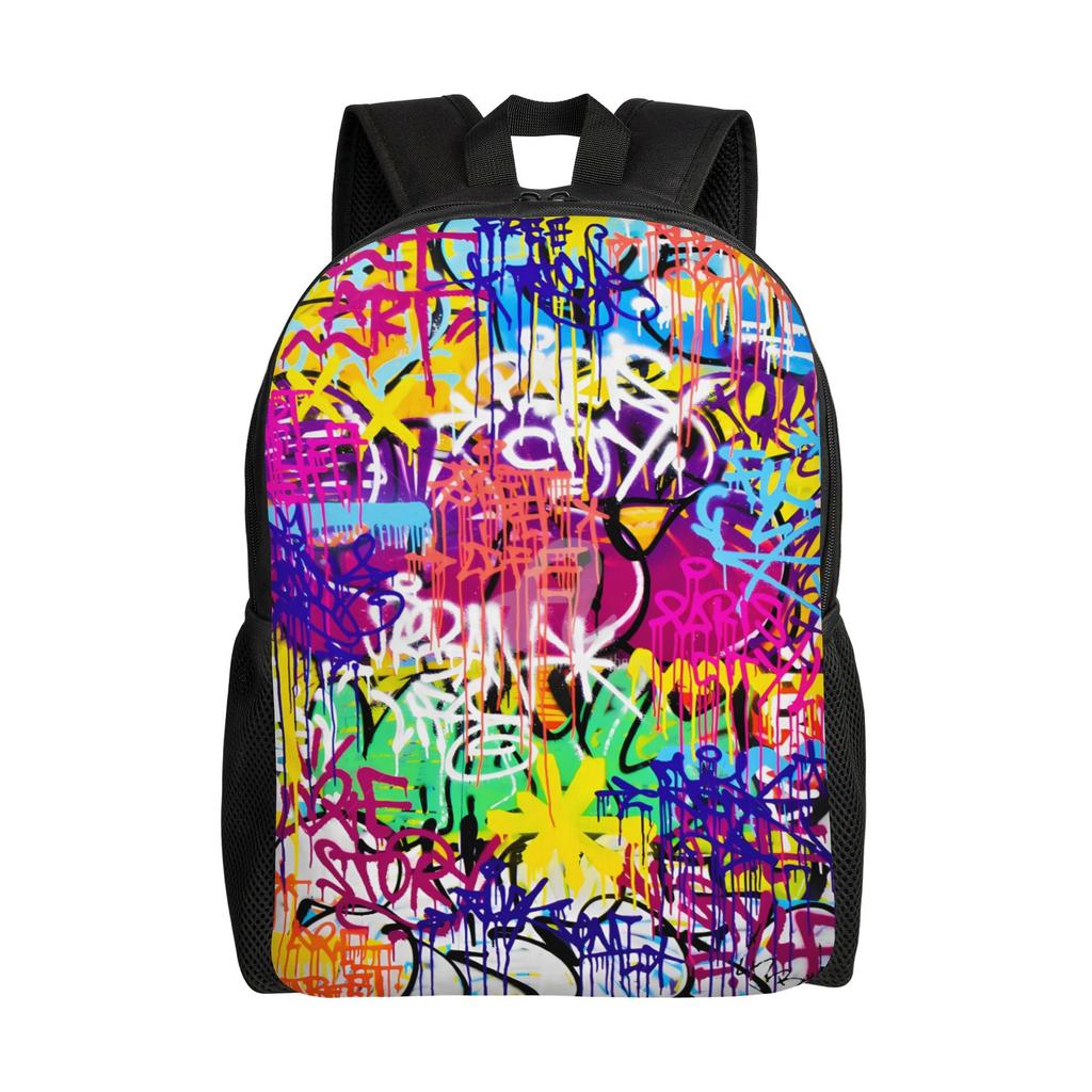 Graffiti Rainbow Splash Anime Backpack Cycling Backpacks Women Colorful Print School Bags Style Rucksack