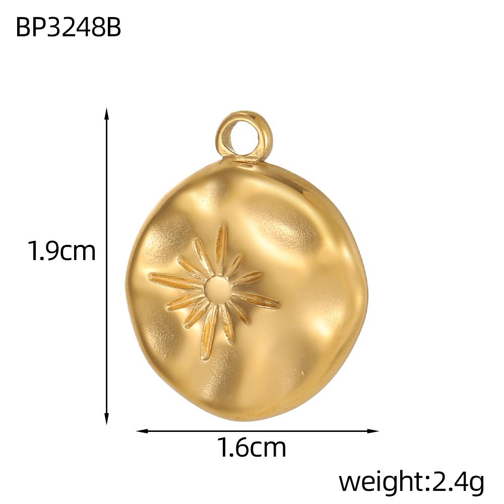 3PCS/LOT CARLIDANA Handmade Gold Plated Stainless Steel Charms, Sun Star Flower Butterfly Pendants for Bracelet Necklace Making