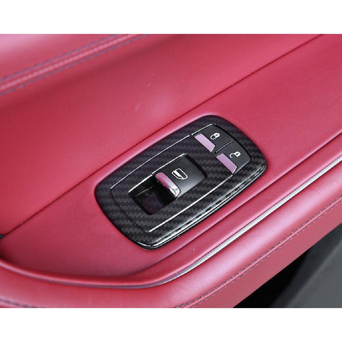 Car Door Window Glass Lift Button Panel Trim Cover Compatible with Maserati Levante 2016-2021 Ghibli 2014-2021 Front and Rear Doors Armrest Window