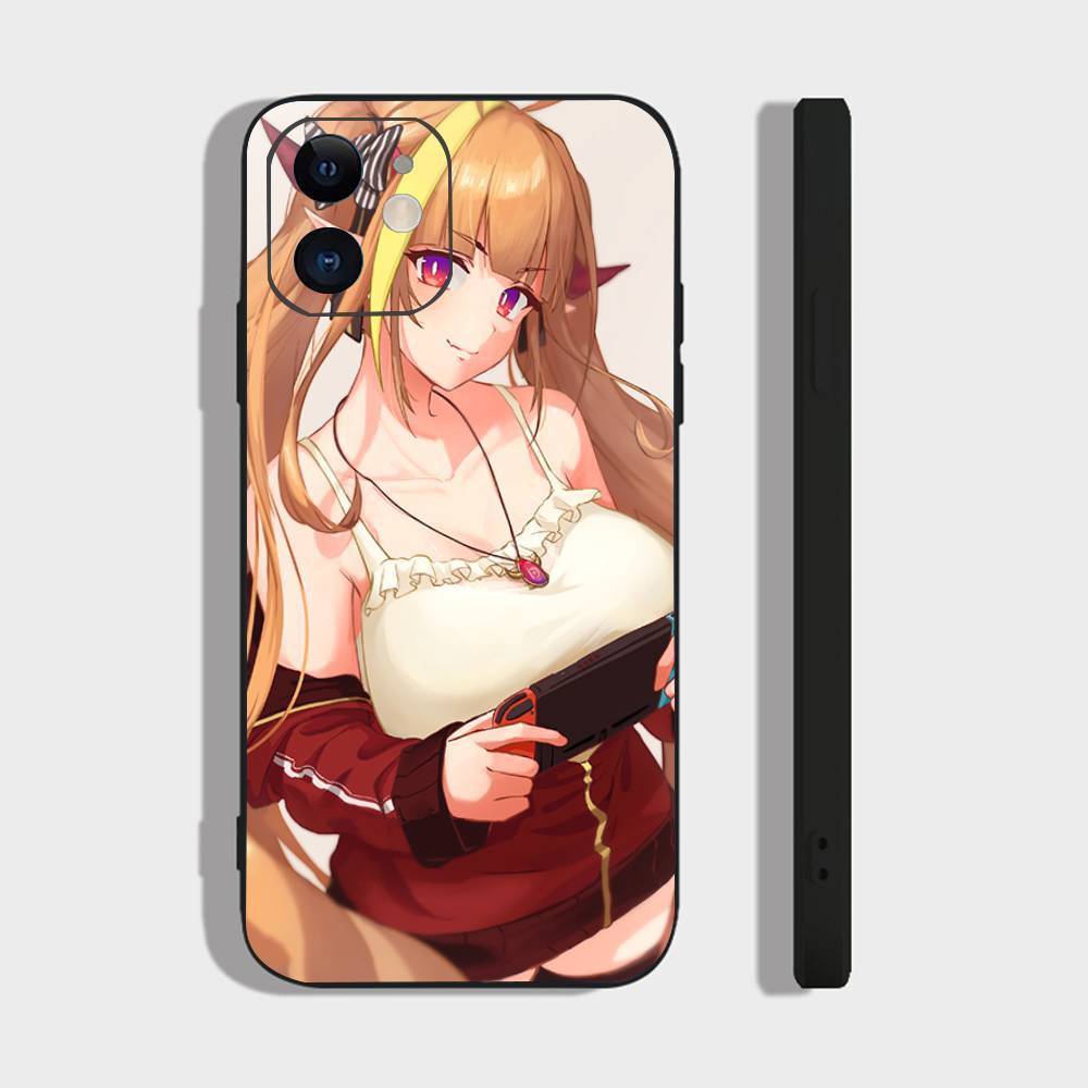 Kiryu Coco Anime H-hololive Phone Case For IPhone 17 Air 16 15 14 13 Pro Max 11 12 Black Silicone Cover
