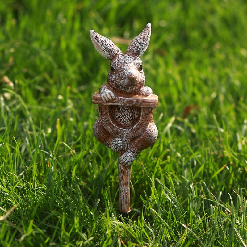 Creative Frog Rabbit Turtle Shovel Outdoor Garden Bonsai Craft Decorations Resin Patio Lawn Decoration Balcony Home Decor