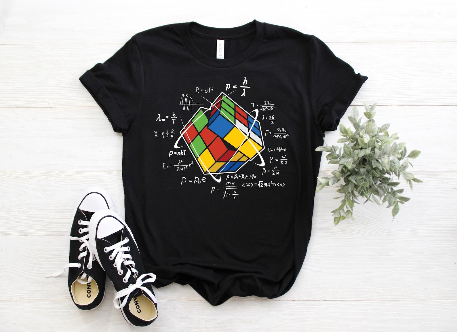 Rubik Cube Retro Vintage Colorful Cube Game Math T-Shirt, Rubiks Cube Costume Gifts, Rubik s Solve Lover Birthday Present Shirts, Funny Tees 120
