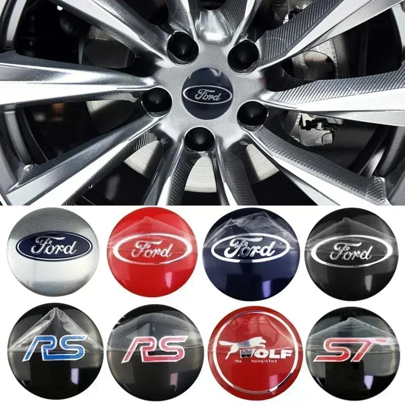 4PCS 56MM Wheel Center Sticker For Ford Kuga Fusion Shelby ST RS Mondeo Focus 2 3 Fiesta Explorer Edge Ecosport Rim J210 Decal Cover