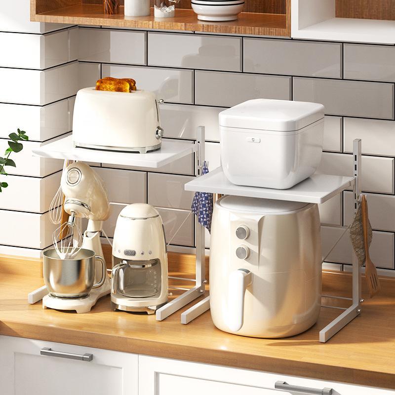 Air Fryer Storage Rack for Household Double Rice Cooker Rice Cooker Kitchen Layered Adjustable Shelf