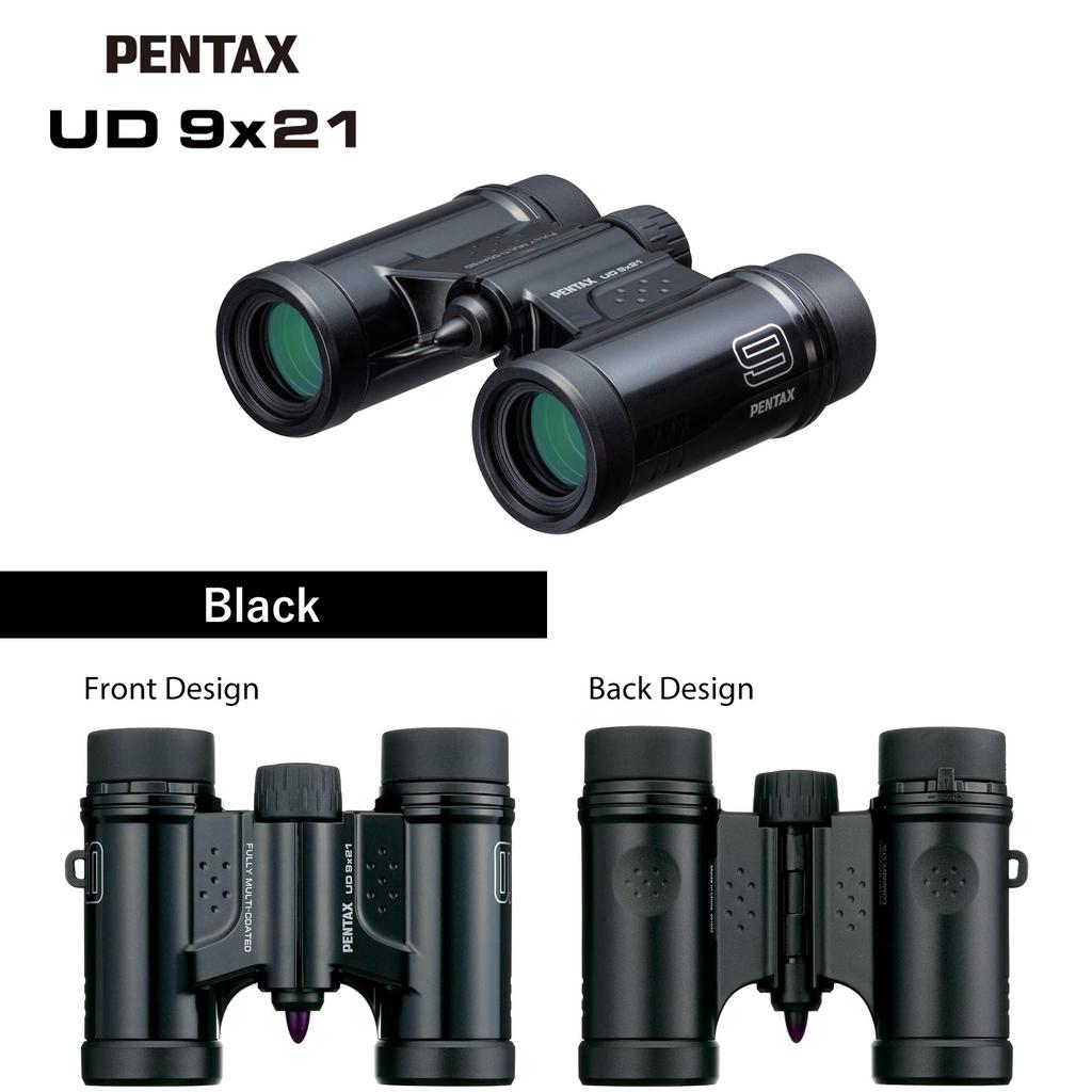 Pentax UD 9x21 Binoculars In Clear Field of Lightweight Body with Roof and Fully Optics Ensure Excellent Image Performance for and Black. Bright,