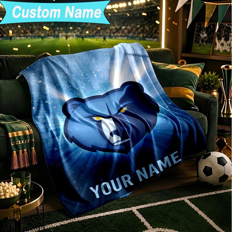 1PC Custom Name Blanket Grizzly Marks Logo Design Flannel blankets Patterns Throw Blanket All-Season Soft Gift for Couch, Bed, Camping, Birthday gifts