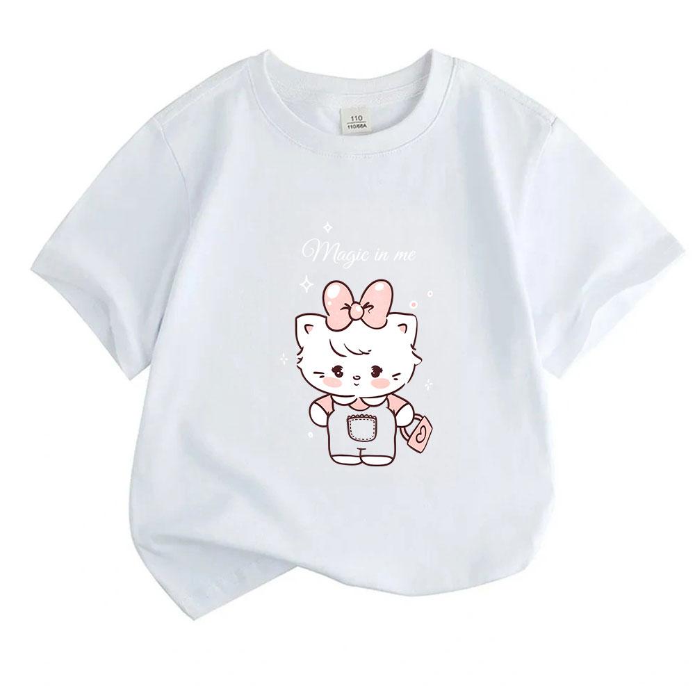 Kids Boys Girls 100% Cotton Crew Neck Short Sleeve T-Shirt,