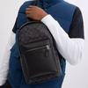 Coach West Pack 20 Metal Logo Zipper Closure Coated Canvas Crossbody Chest Bag Small Men Bags Charcoal Black CV924-QBMI5