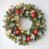 Wooden American Style Christmas Wreath Door Sign Flat Printed Plaque for Window and Decoration