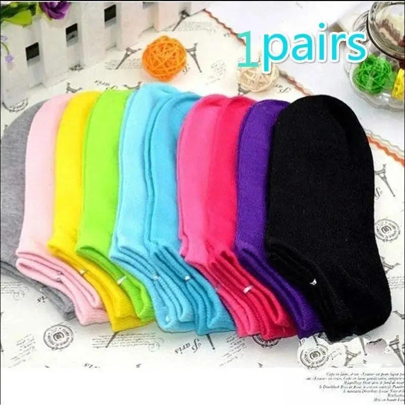 

1 Pair New Women Cute Socks Socks Of Candy Colour Cotton Short Ankle SocksGirl Wind Socks Low Cut Breathable Design