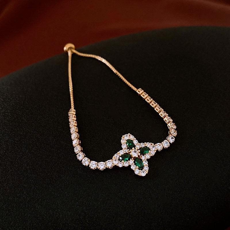 Zircon Flower Simple Niche Bracelet Light Luxury High Sense Fashion Versatile Bracelet Temperament Personalized Jewelry Women