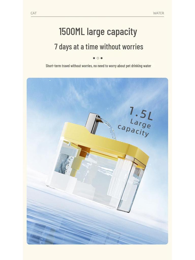 Smart Pet Water Dispenser with Flowing Filtered Water for Dogs & Cats