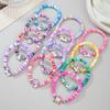 Rainbow Bead Bracelet Set: Colorful Kitten & Puppy Charms with Butterfly Accent - Perfect Gift for Best Friends, Women & Girls.
