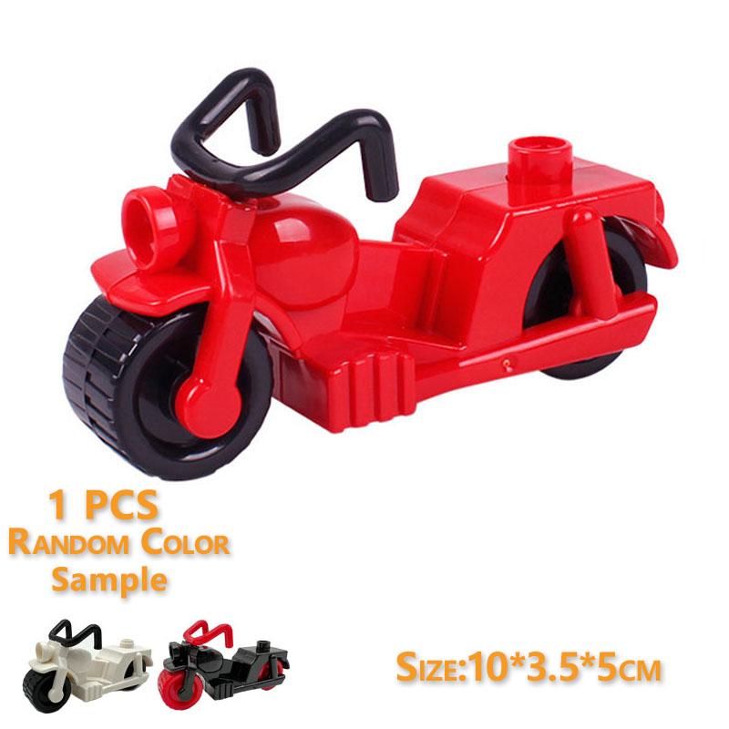 Trailer Car Motorcycle Boat Big Building Blocks Collocation Vehicle Accessory Kid DIY Toys Compatible With Duploed Set Gift