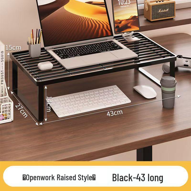 Laptop Cooling Stand with Riser Shelf for Monitor and Desktop
