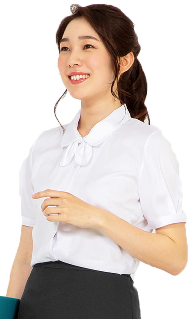 

Office Short Size White [Add Rouge] Shirt, Wear, Sleeve, Blouse, Innerwear, Suit, Uniform, Office, Commuting, Ribbon, Women s [n4113] 7, белый