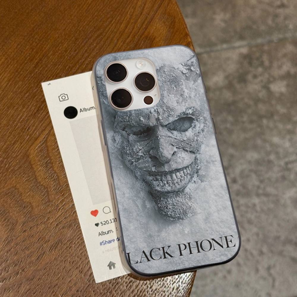 Horror Movie The B-Black P-Phone For IPhone 16 15 11 12 13 14 17 Pro Max PLUS Pro Soft Corrugated Silicone Back Phone Case