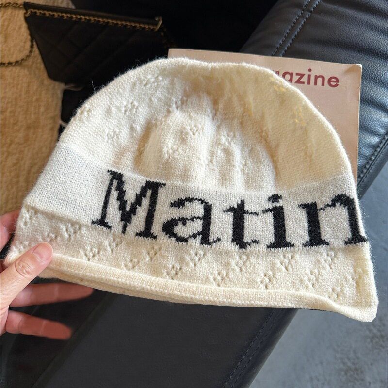 

Korean Style Niche Personality Trend Letter Hat Men and Women Woolen Hat Street Cold Hat Ins Trend Knitted Hat M（56-58cm）