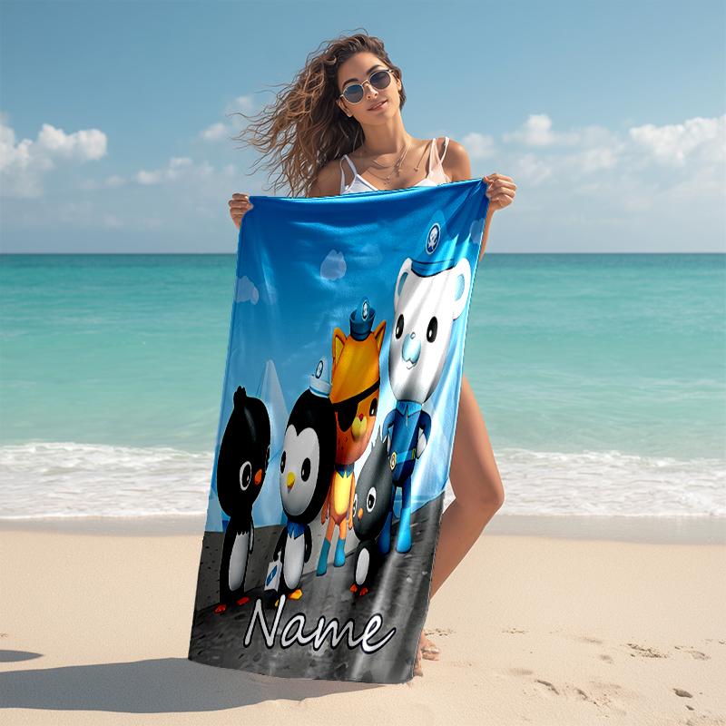 Personalized customized proof beach towel with Octonauts pattern - soft, absorbent,quick-drying,perfect swimming,camping&bathing