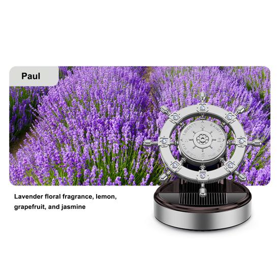 Solenergi bilaromaterapi 360 graders rotasjon Luftfrisker Biltilbehør Interiør Kreativ rorform Auto luftrenser