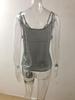 2025 European & American Women's V-neck Hot Stamping Camisole - Casual Sexy Spring/Summer Vest