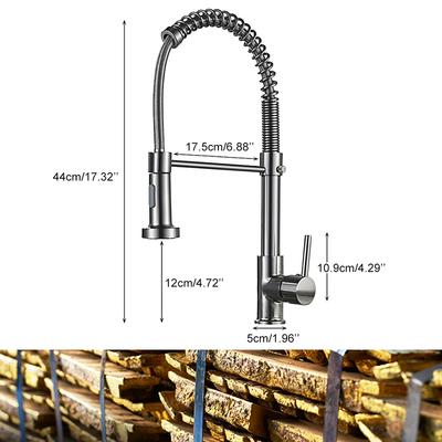 Deck Mounted Flexible Kitchen Faucets Pull Out Mixer Tap Black Hot Cold Kitchen Faucet Spring Style with Spray Mixers Taps E9009
